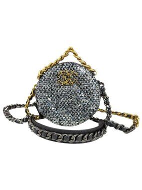 Chanel 19 Shoulder Bag Sequin Silver